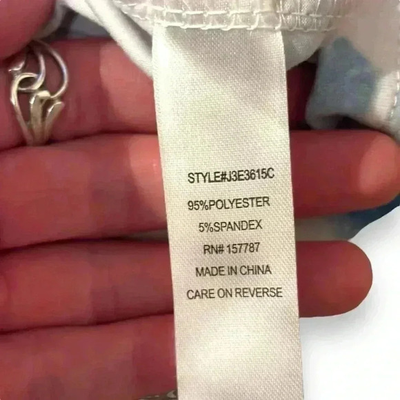 Full Circle Trends Knee Length Teal/Peach/White Tie Dye Rouched T-Shirt dress XL - Picture 5 of 14